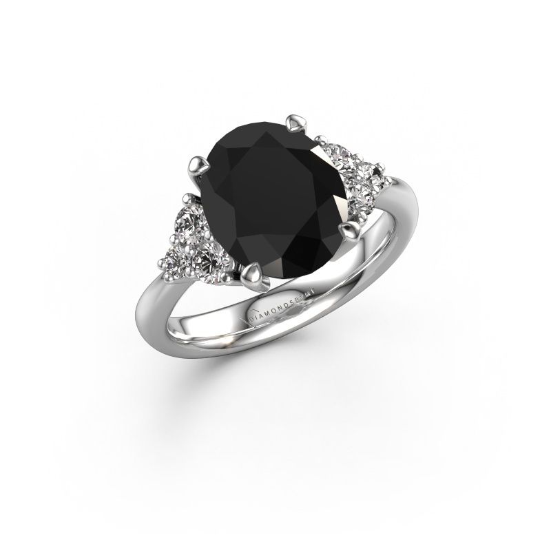 Verlovingsring Aleida OVL 1 950 platina zwarte diamant 2.396 crt