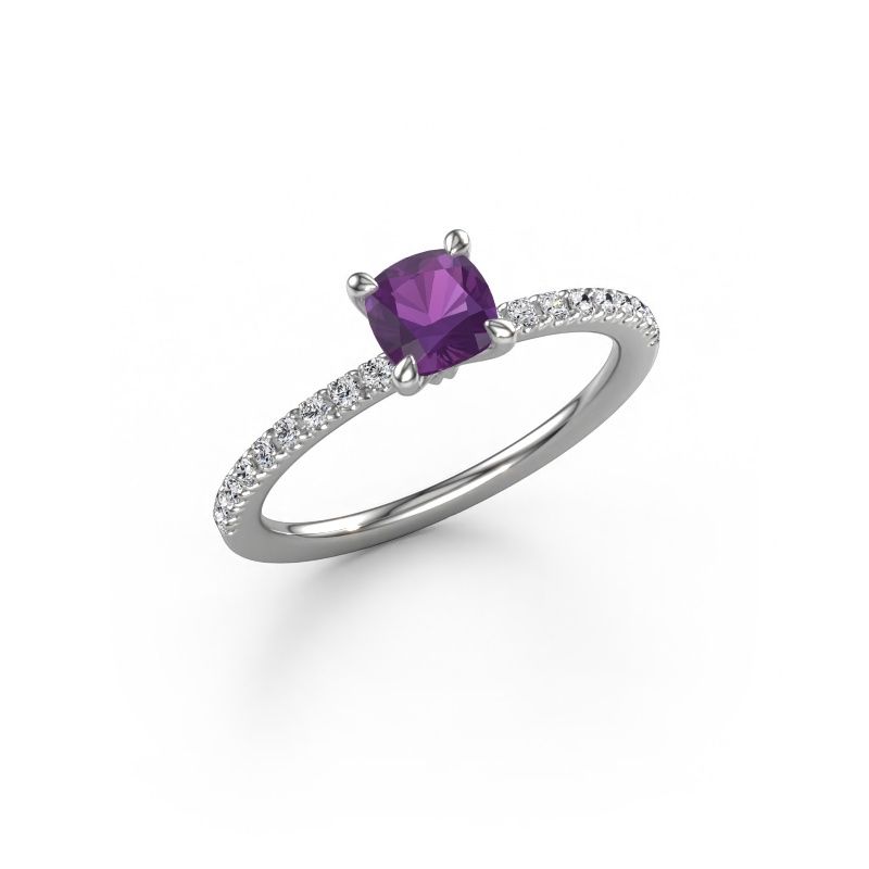 Engagement ring Crystal CUS 2 950 platinum amethyst 5 mm