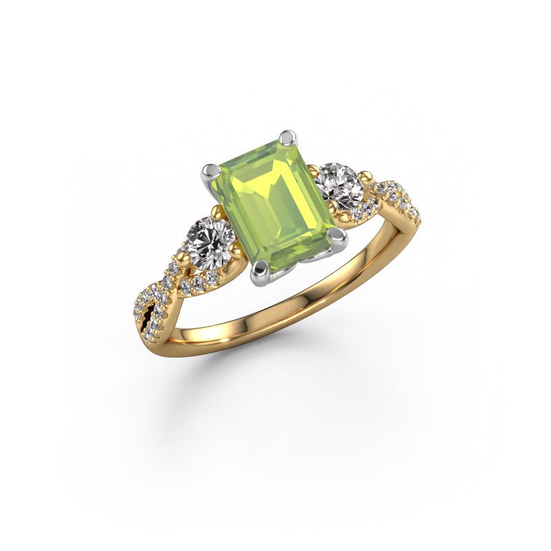 Verlobungsring Marilou EME 585 Gold Peridot 8x6 mm