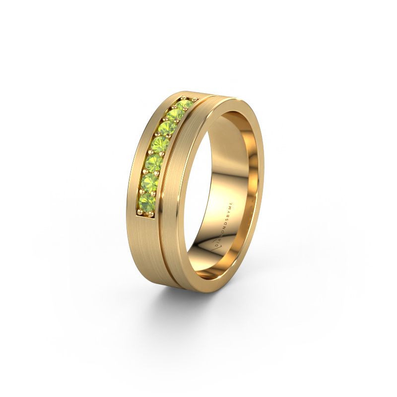 Wedding ring WH0312L16AM 585 gold peridot ±6x1.7 mm
