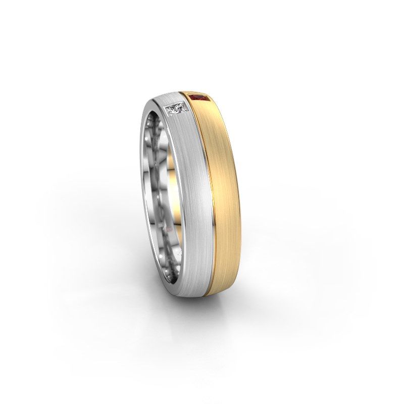 Afbeelding van Trouwring WH0250L26BM 585 goud granaat ±6x2 mm