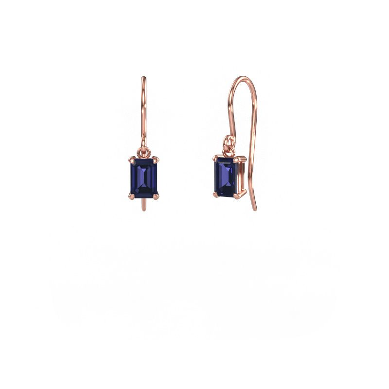 Pendants d'oreilles Laurie EME 1 585 or rose saphir 7x5 mm