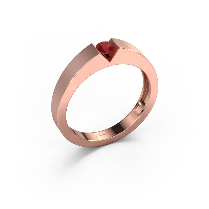 Verlobungsring Lizzy 1 585 Roségold Rubin 3.7 mm