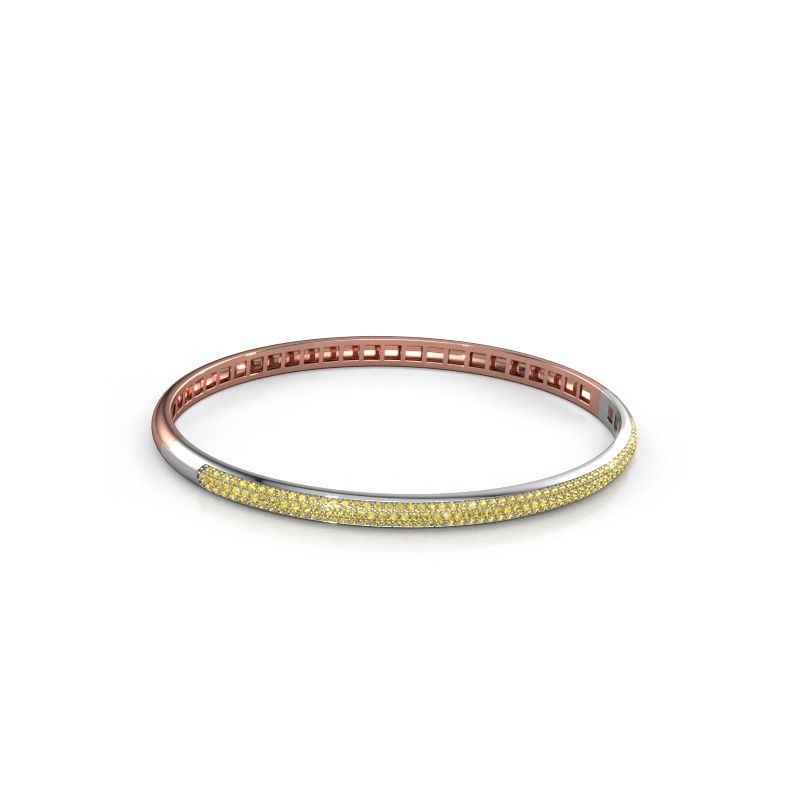 Slavenarmband Emely 4mm 585 rosé goud gele saffier 1.1 mm