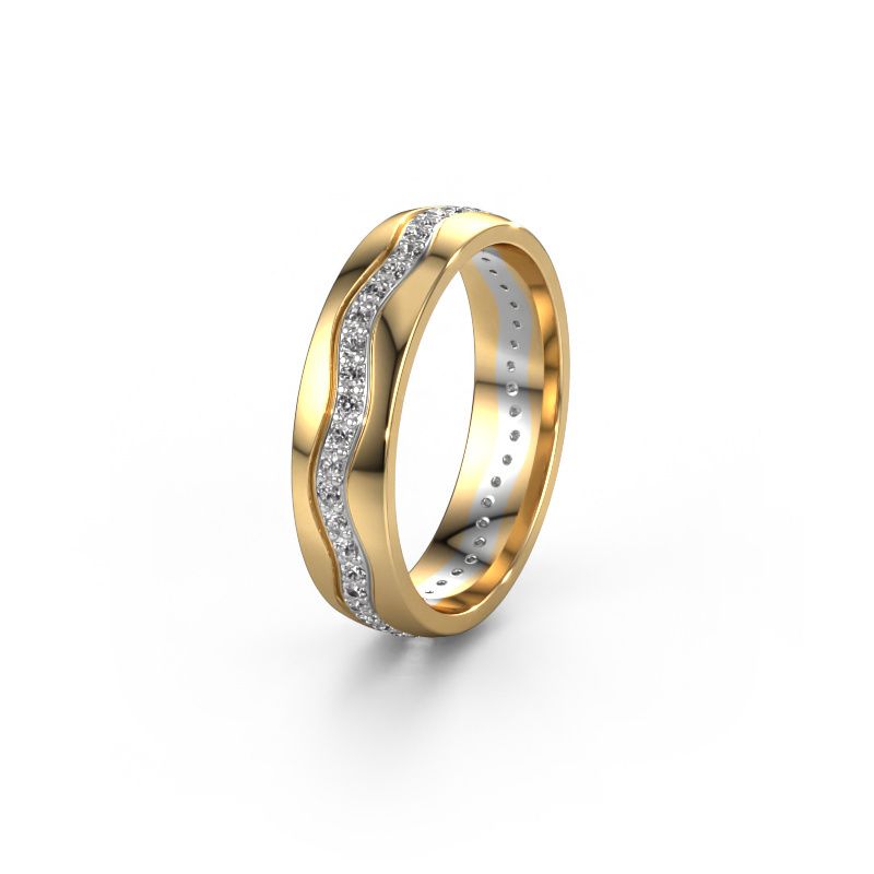 Wedding ring WH0803L25AP 585 gold zirconia ±5x1.7 mm