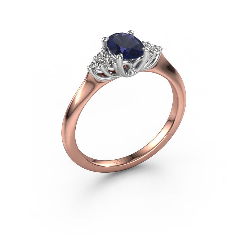 Verlobungsring Felipa OVL 585 Roségold Saphir 7x5 mm