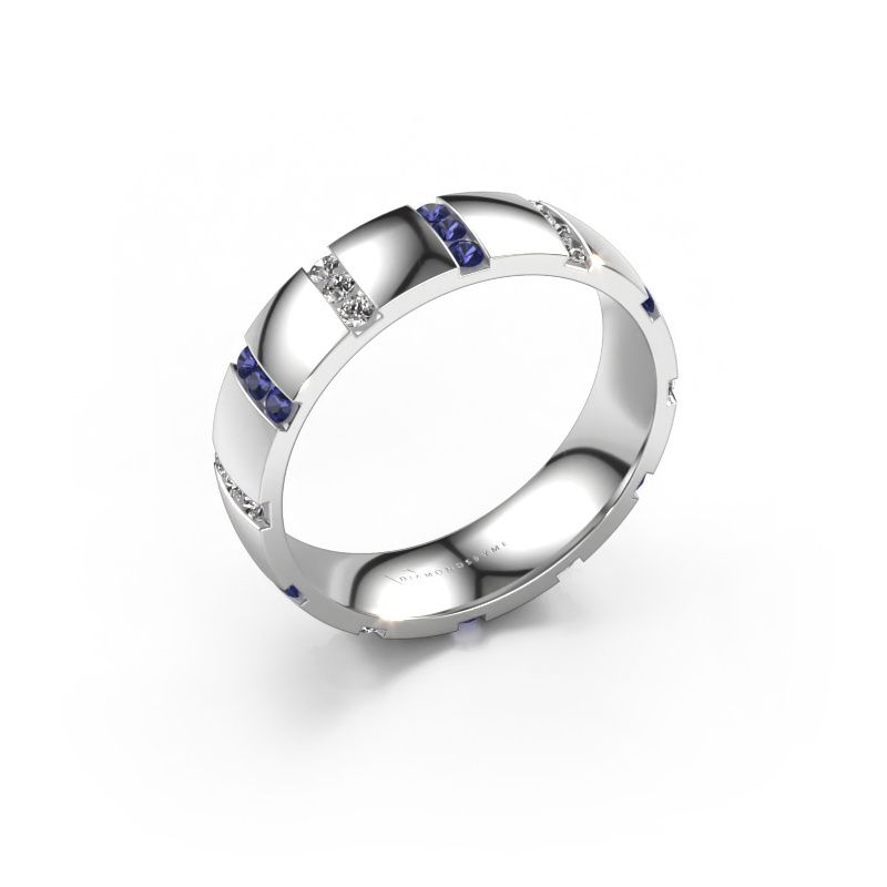 Huwelijksring Juul 950 platina saffier ±5 x 1,8 mm