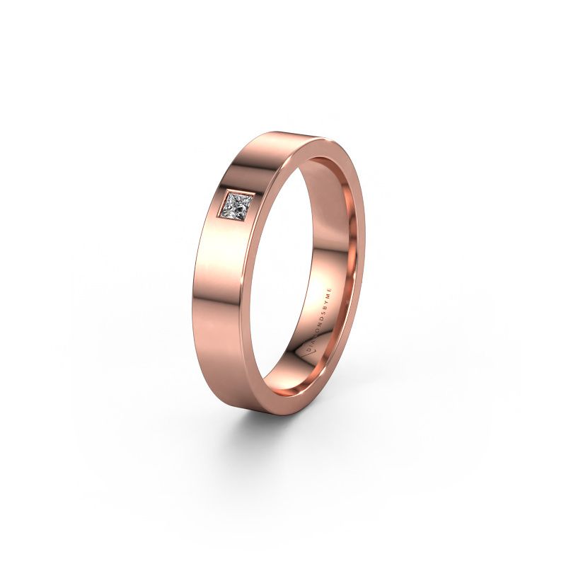 Trouwring WH0101L14APSQ 585 rosé goud lab-grown diamant ±4x1.7 mm