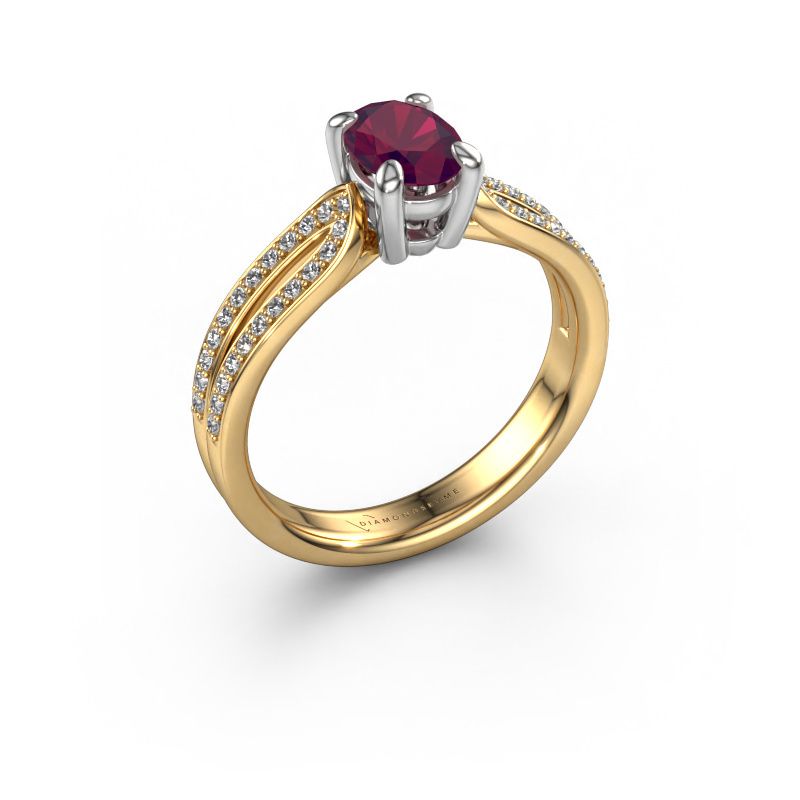 Engagement ring Antonia ovl 2 585 gold rhodolite 7x5 mm