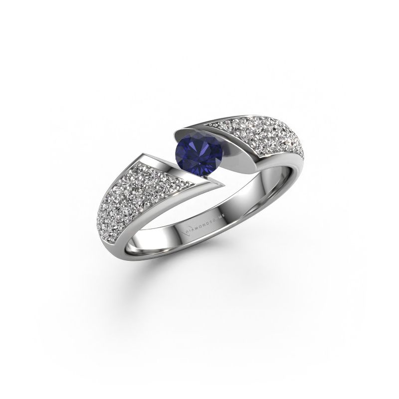 Verlobungsring Hojalien 3 585 Weißgold Saphir 4.2 mm