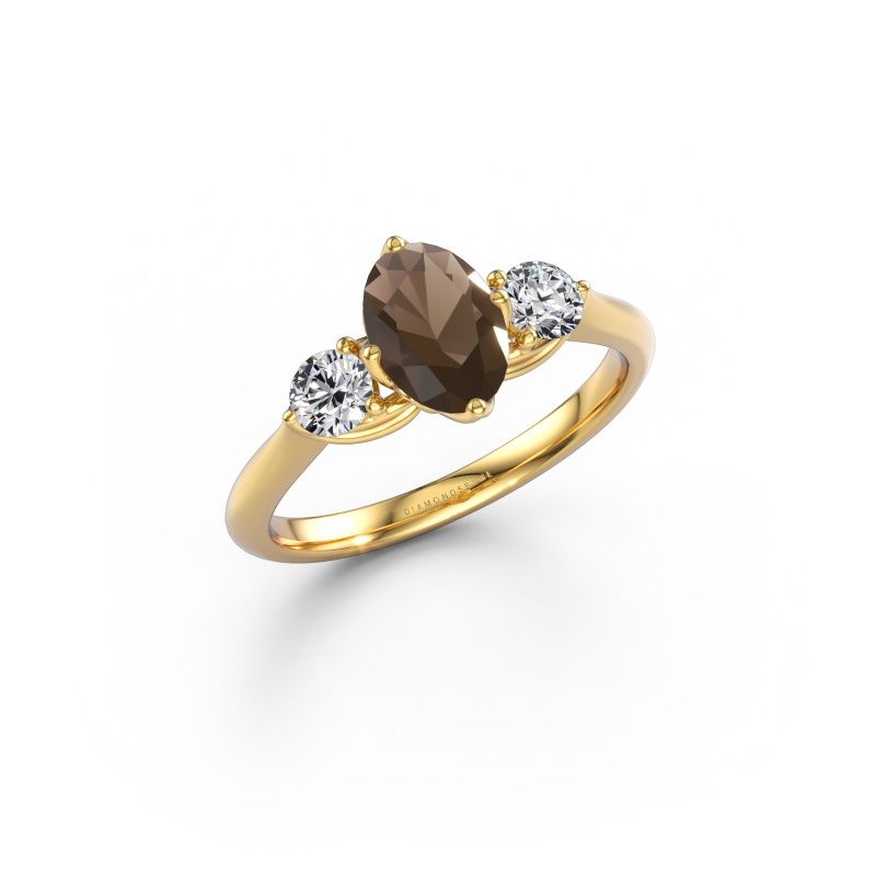 Verlobungsring Vosje OVL 585 Gold Rauchquarz 7,5x5,5 mm