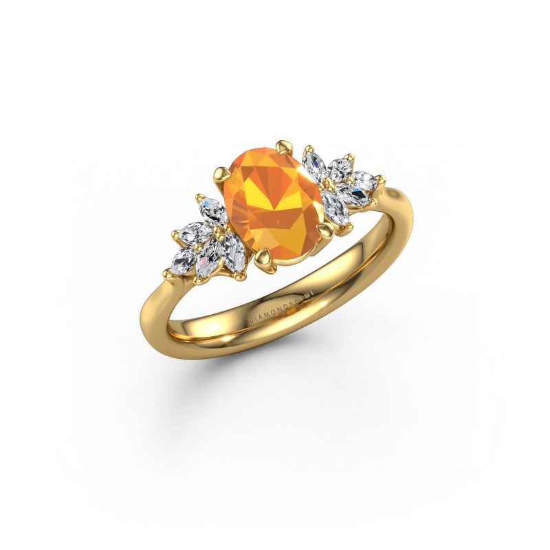 Engagement ring Fiona OVL 585 gold citrin 8x6 mm