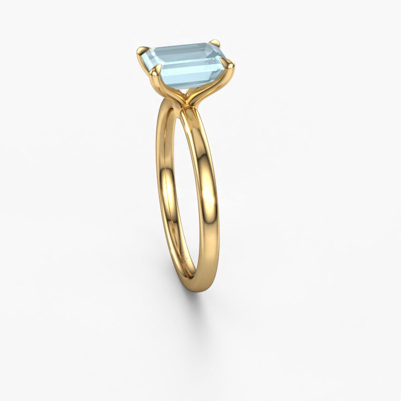 Image of Engagement Ring Crystal Eme 1<br/>585 gold<br/>Aquamarine 8x6 mm