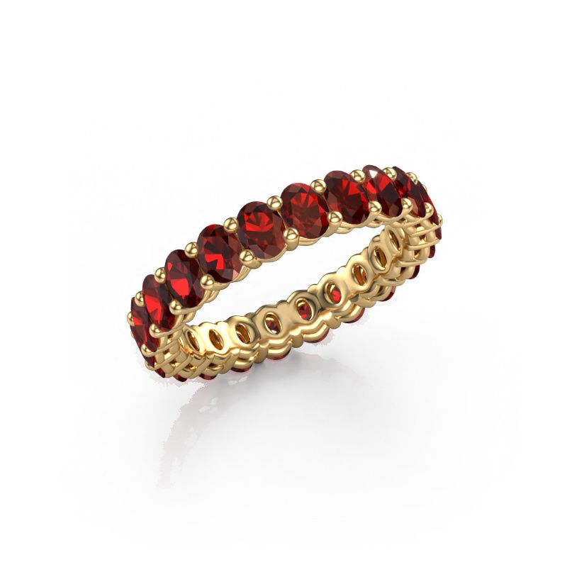 Stackable ring Heddy OVL 3x4 585 gold garnet 4x3 mm