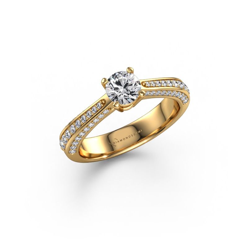 Anillo de compromiso Ruby rnd 585 oro diamante de laboratorio 0.50 crt