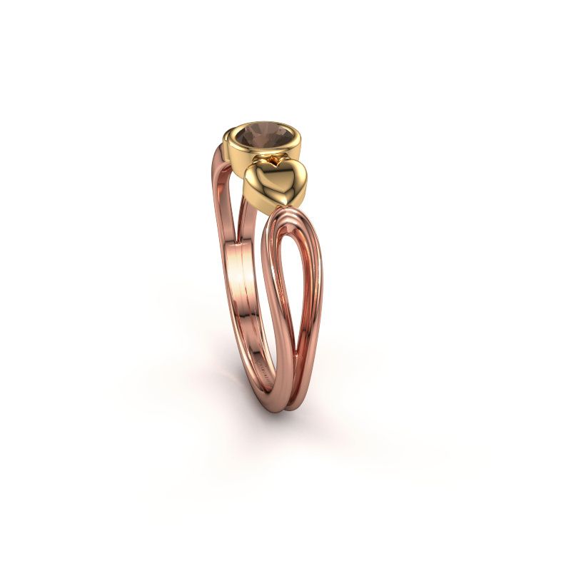Image of Ring Lorrine 585 rose gold smokey quartz 4 mm