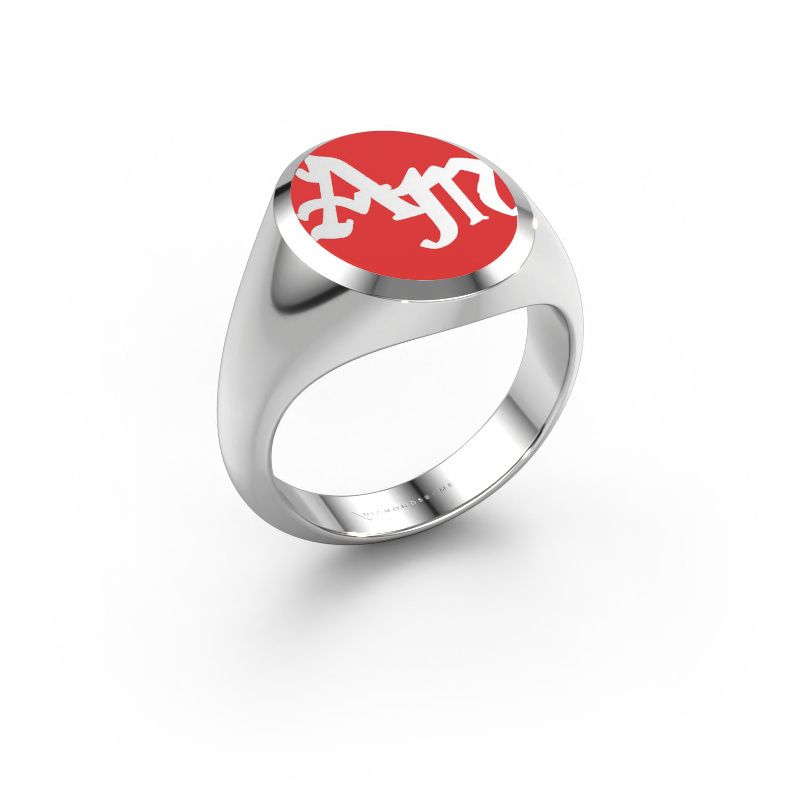 Bague monogramme Brad Emaille 950 platine