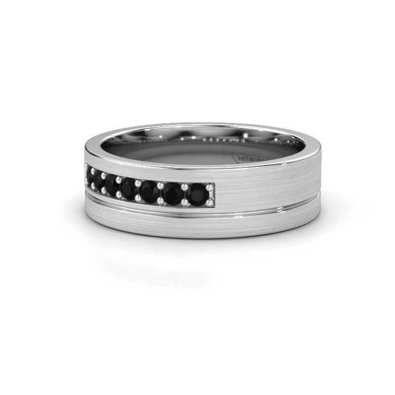 Image of Wedding ring WH0312L16AM<br/>950 platinum ±6x1.7 mm<br/>Black diamond