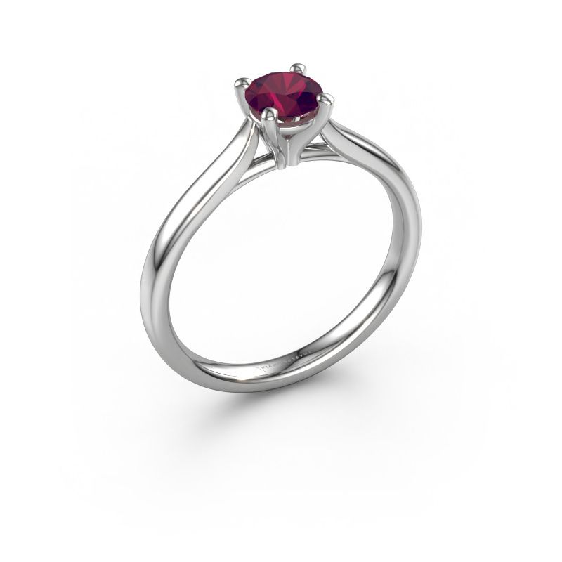 Verlovingsring Mignon RND 1 585 witgoud rhodoliet 5 mm