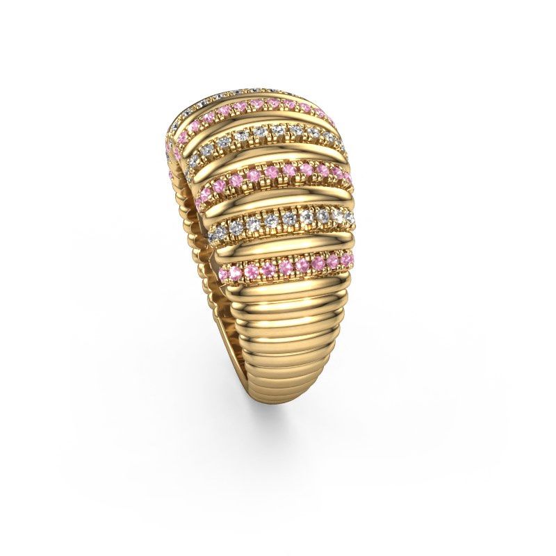 Afbeelding van Ring Dawn 12mm 585 goud roze saffier 1 mm