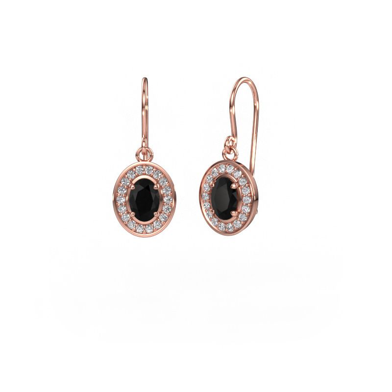 Ohrhänger Layne 1 585 Roségold Schwarz Diamant 1.92 crt