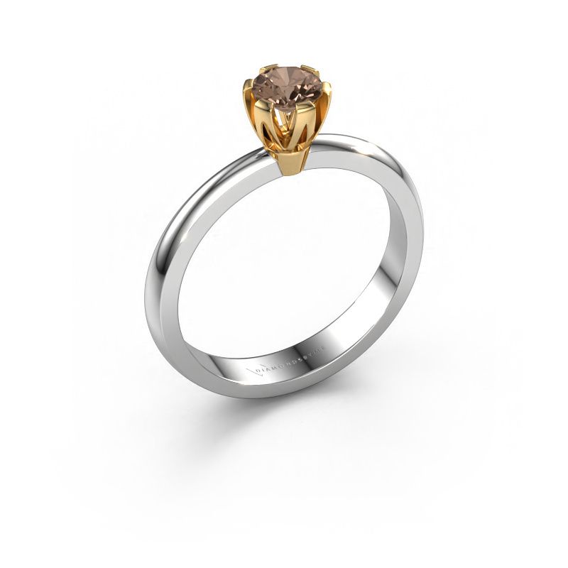 Verlobungsring Julia 585 Weißgold Braun Diamant 0.25 crt