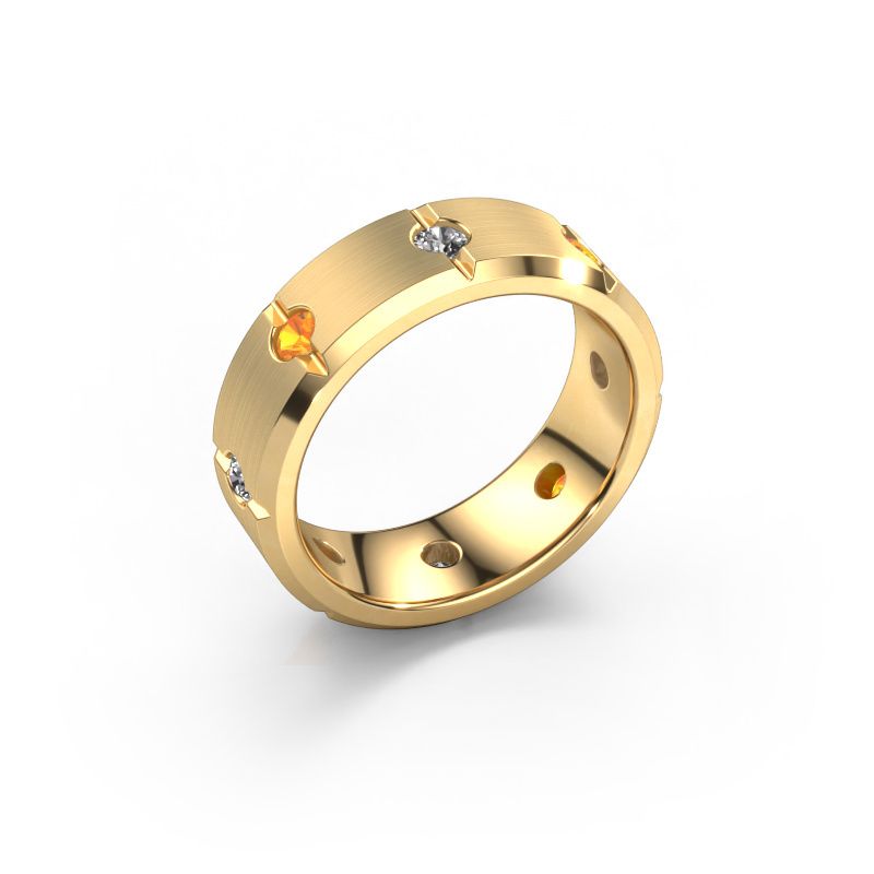 Men's ring Irwin 585 gold citrin 2.7 mm