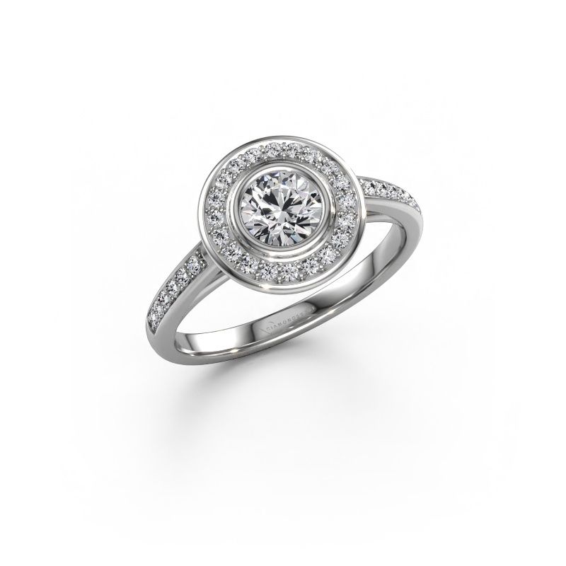 Engagement ring Noud 2 RND 585 white gold lab grown diamond 0.724 crt