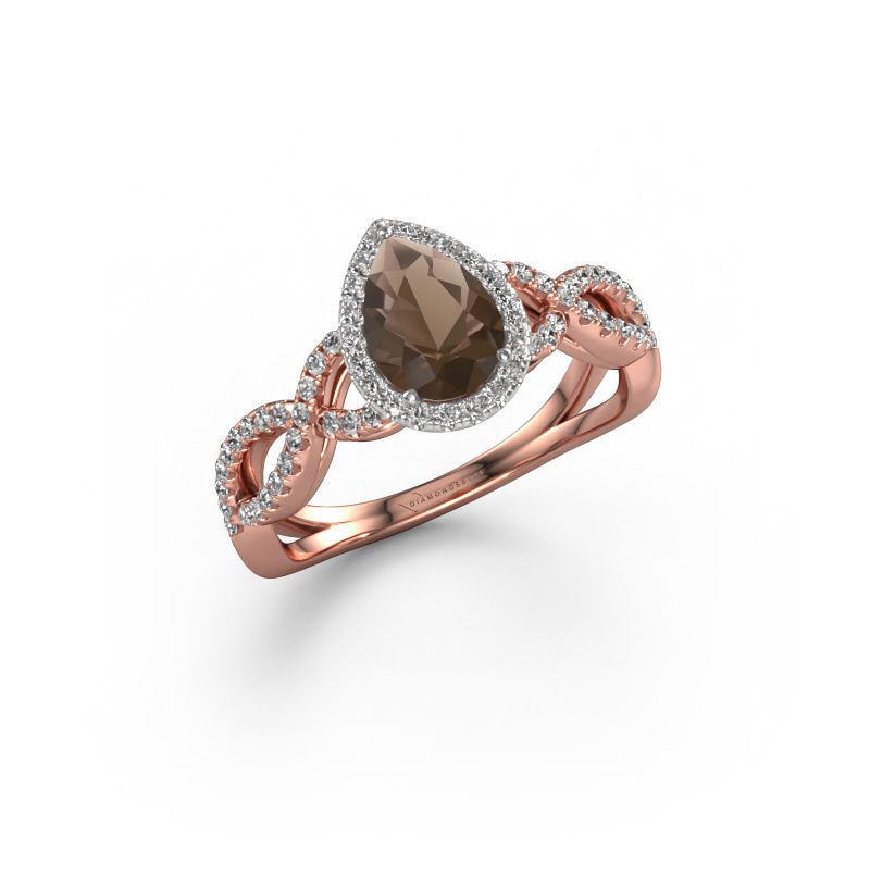 Verlobungsring Dionne pear 585 Roségold Rauchquarz 7x5 mm
