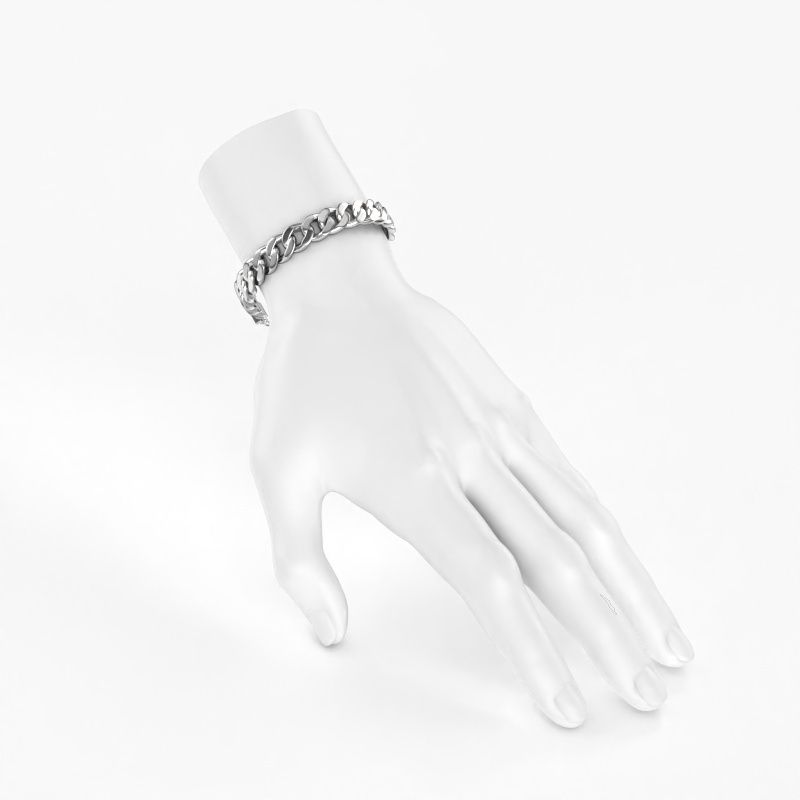 Cuban bracelet ±13 mm 585 or blanc