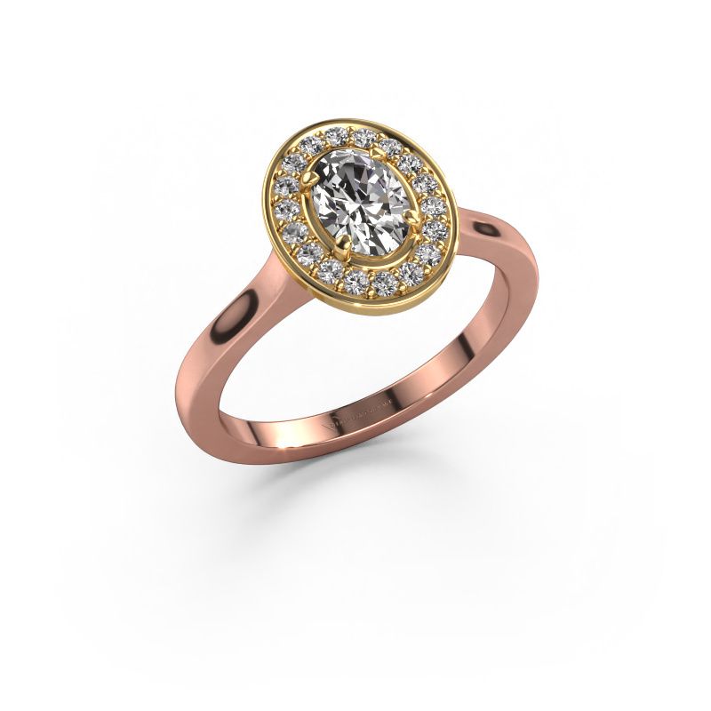 Ring Madelon 1 585 rose gold zirconia 7x5 mm