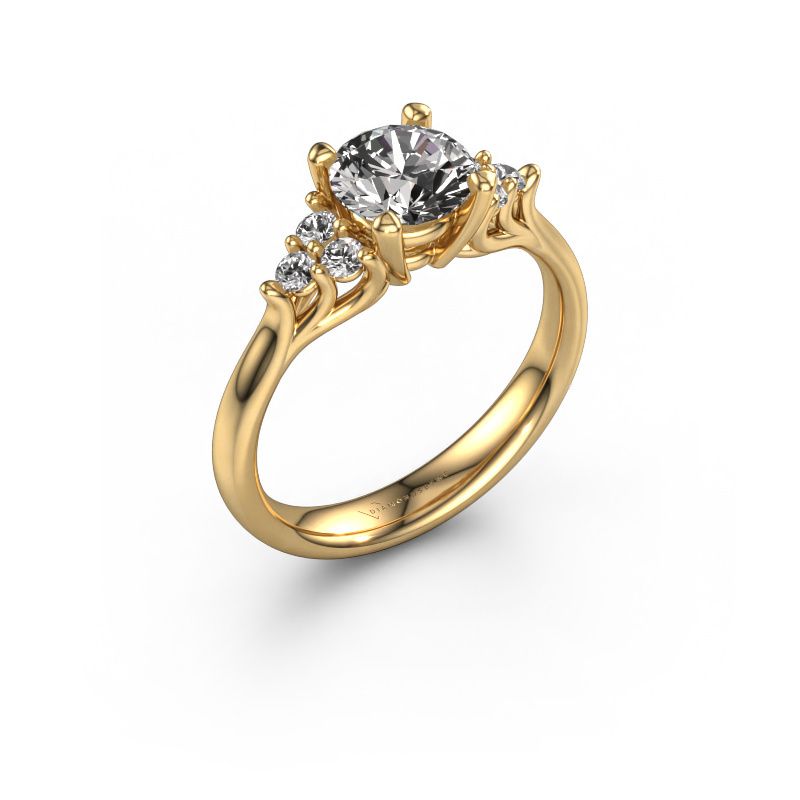Förlovningsring Monika RND 585 gult guld diamant 1.18 crt