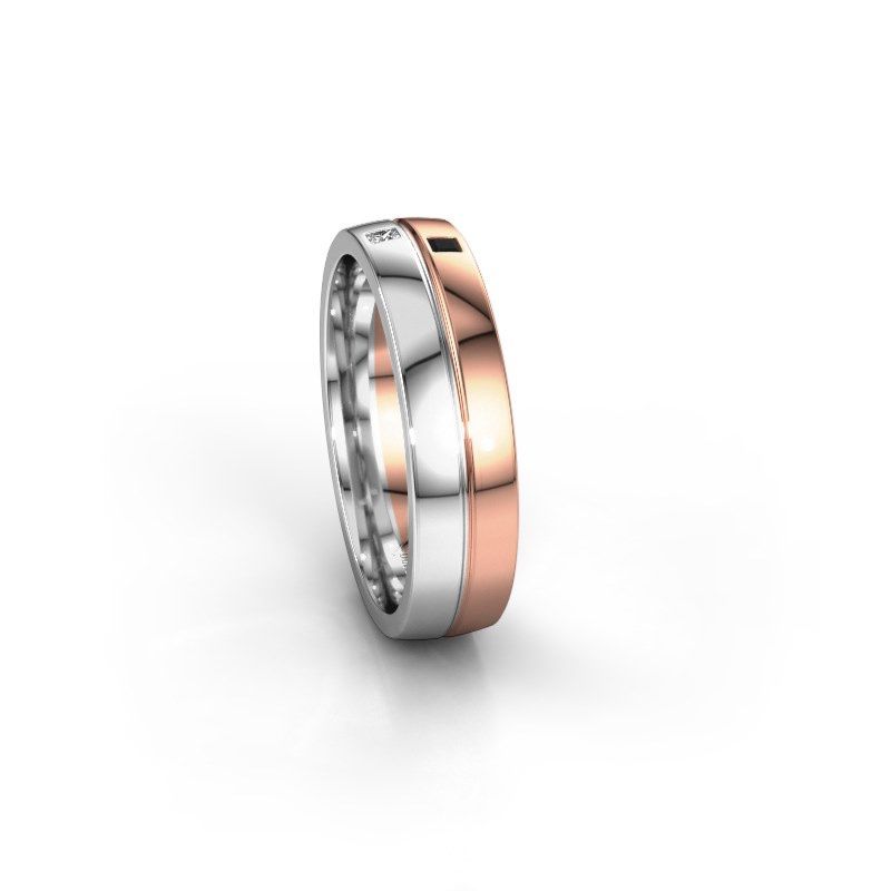 Afbeelding van Trouwring WH0231L25BP 585 rosé goud zwarte diamant ±5x2 mm