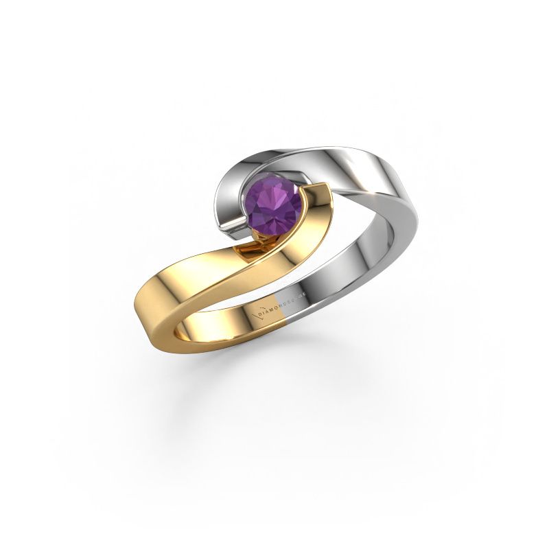 Ring Sheryl 585 goud amethist 4 mm