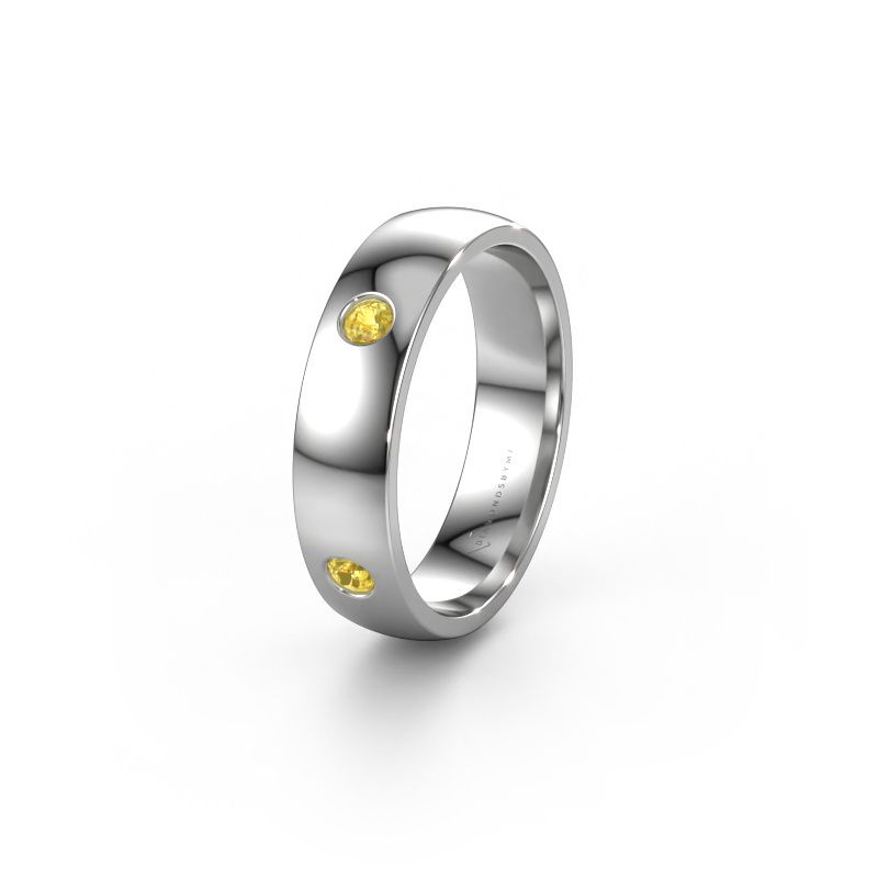 Bague de mariage WH0104L25AP 585 or blanc saphir jaune 2.5 mm ±5x1.7 mm