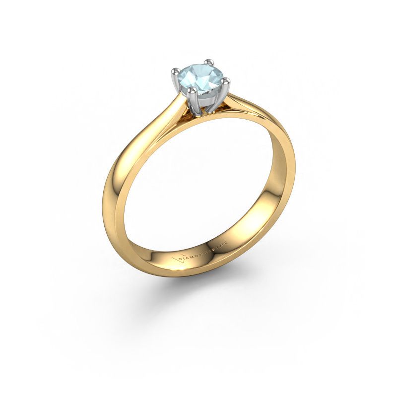 Engagement ring Sam 585 gold aquamarine 4.2 mm