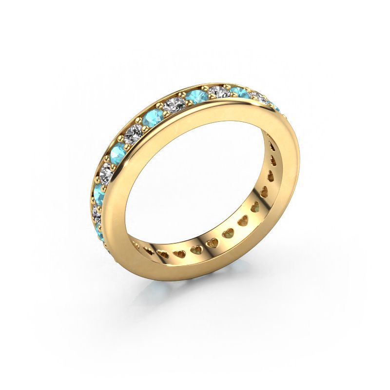 Stackable ring Nienke 585 gold blue topaz 2.2 mm