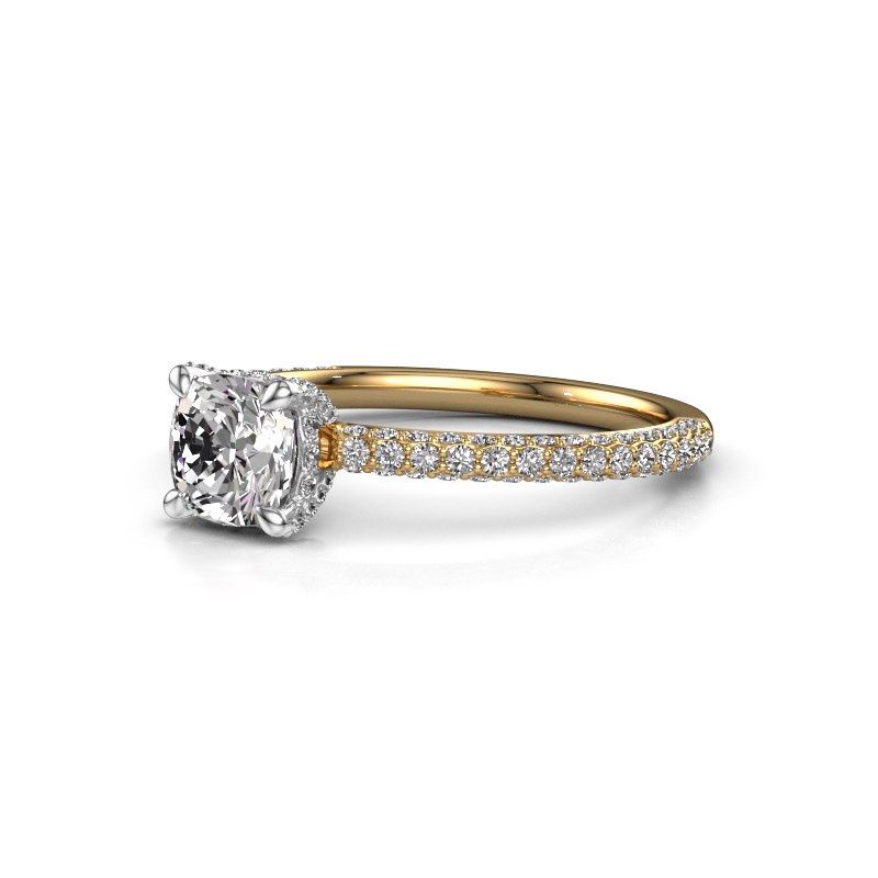 Image of Engagement ring saskia 2 cus<br/>585 gold<br/>diamond 1.612 crt
