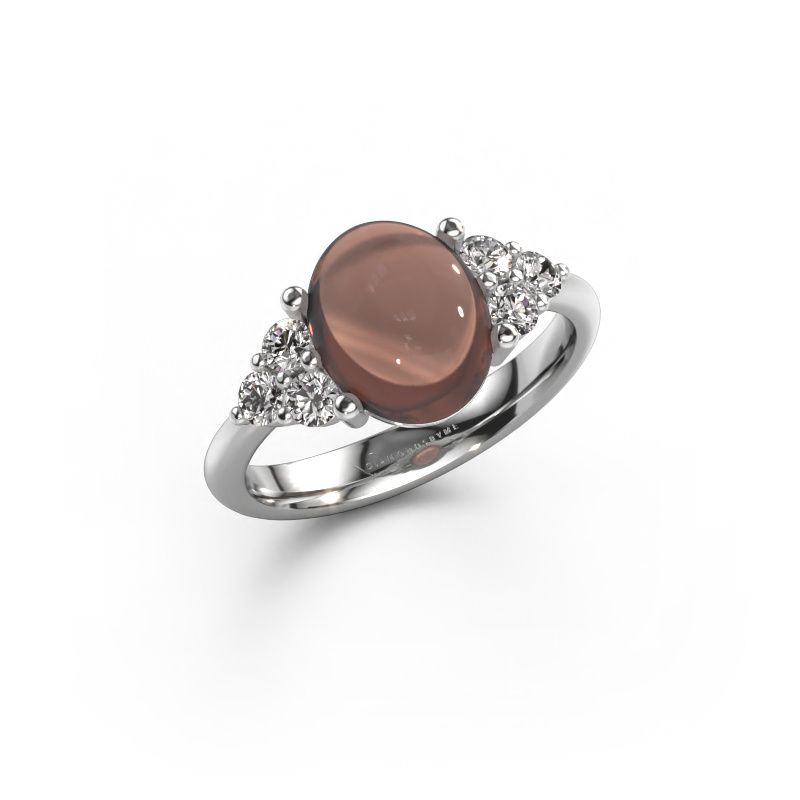 Ring Clarice 950 platinum smokey quartz 10x8 mm
