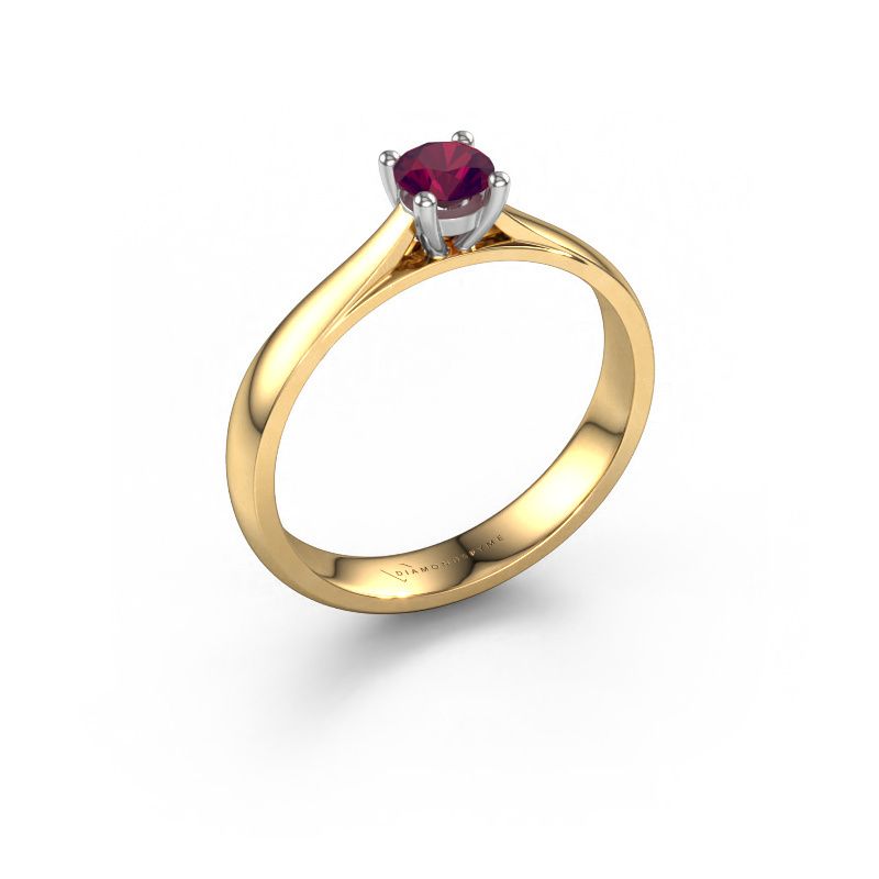 Bague de fiançailles Sam 585 or jaune rhodolite 4.2 mm