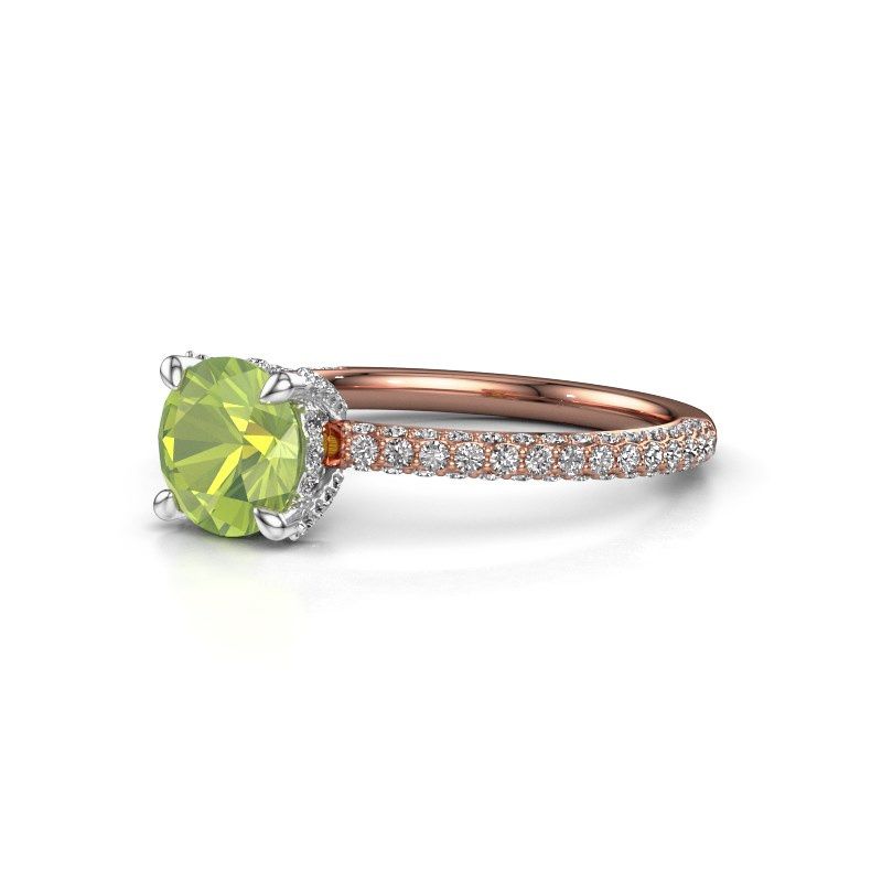 Image of Engagement ring saskia rnd 2<br/>585 rose gold<br/>Peridot 6.5 mm