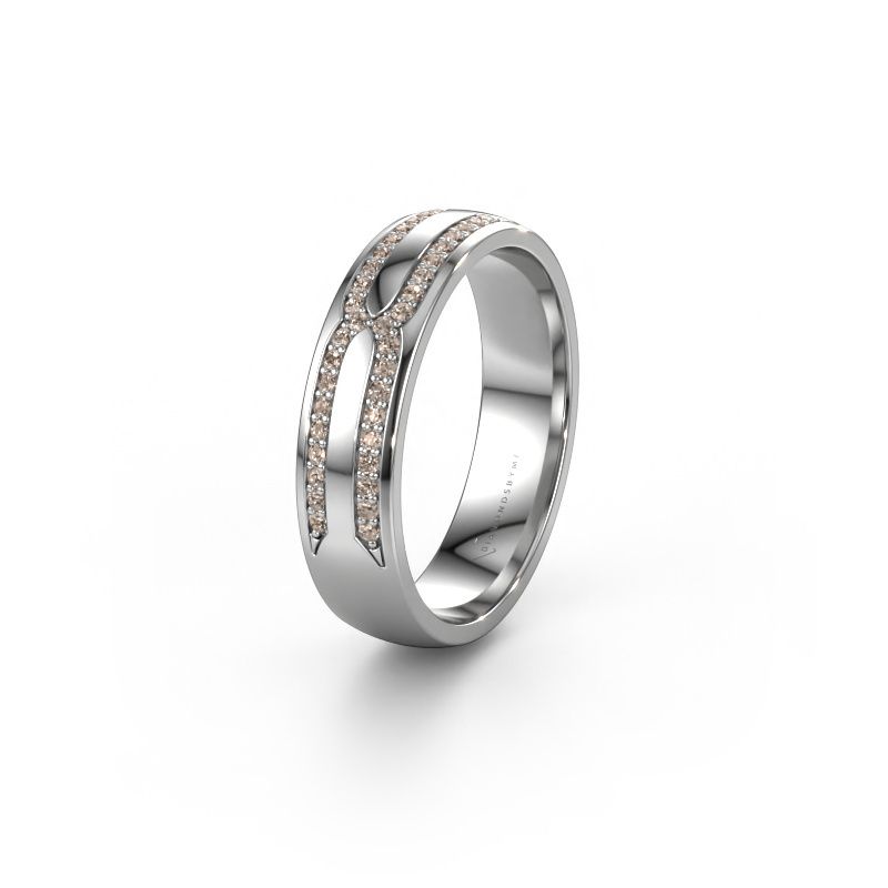 Trauring WH2212L25AP 585 Weißgold Braun Diamant ±5x1.7 mm
