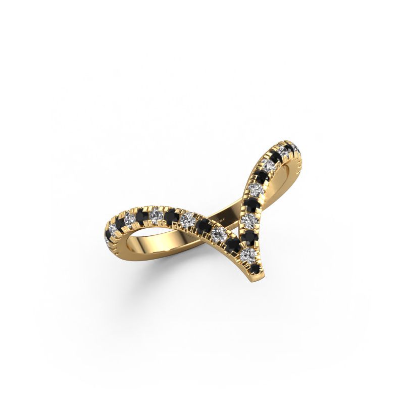 Ring Mirtha 585 gull svart diamant 0.453 crt