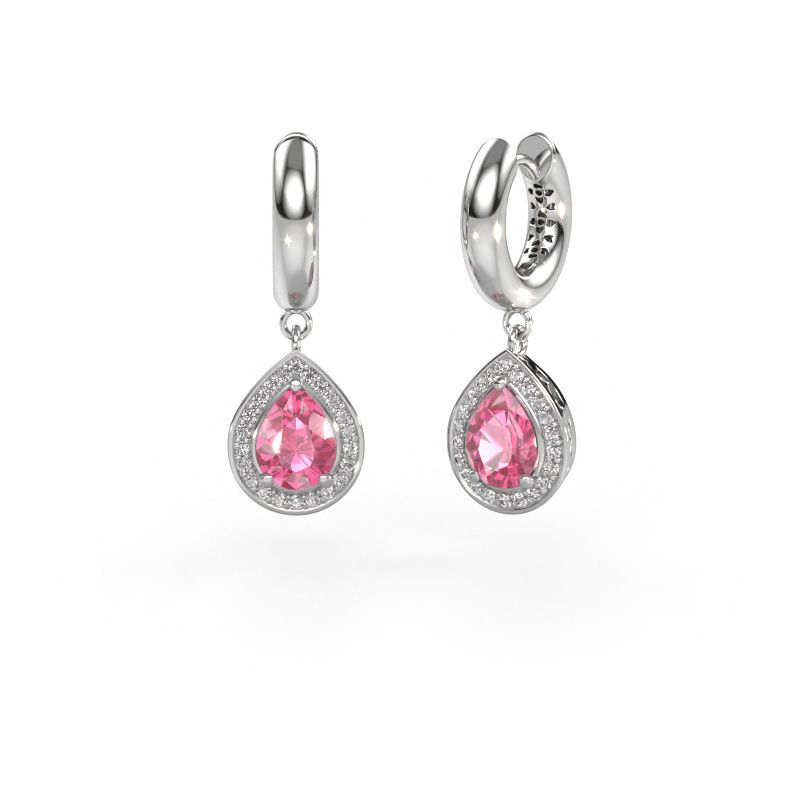 Drop earrings Barbar 1 585 white gold pink sapphire 7x5 mm