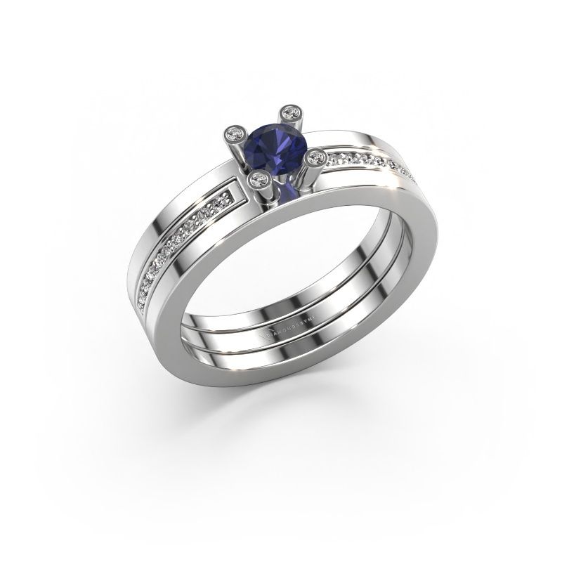 Verlobungsring Alisha 950 Platin Saphir 4 mm