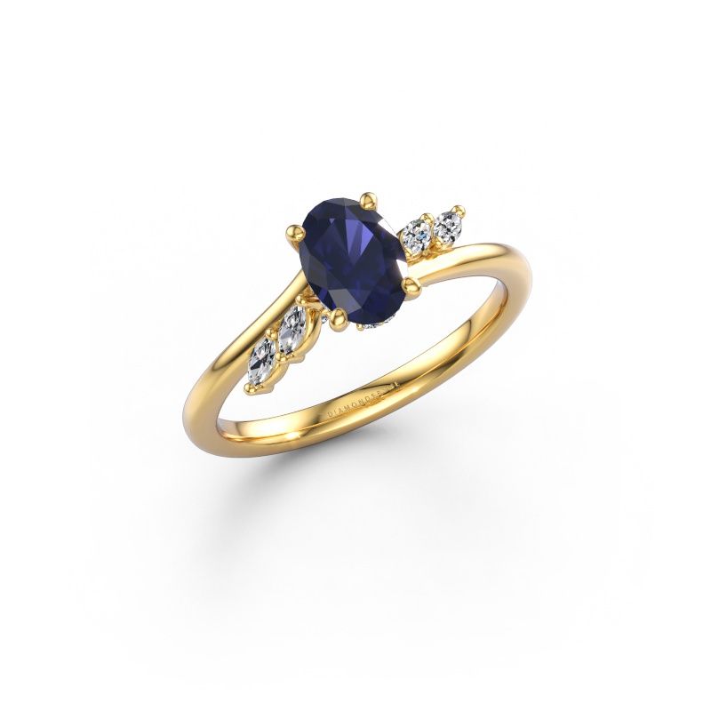 Engagement ring Rosalee OVL 585 gold sapphire 7x5 mm