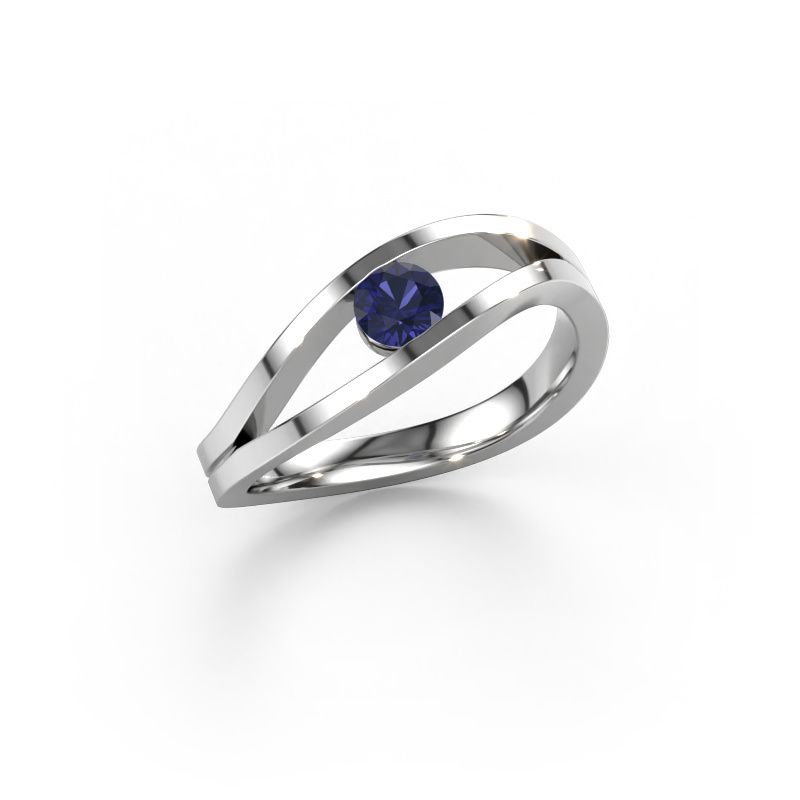 Ring Sigrid 1 950 Platin Saphir 4 mm
