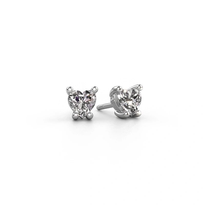 Oorbellen Sam Heart 950 platina diamant 0.50 crt