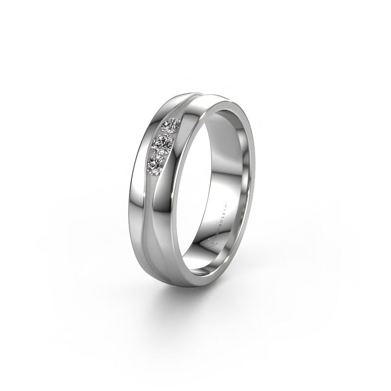 Wedding ring WH0172L25A 950 platinum lab-grown diamond ±5x1.7 mm