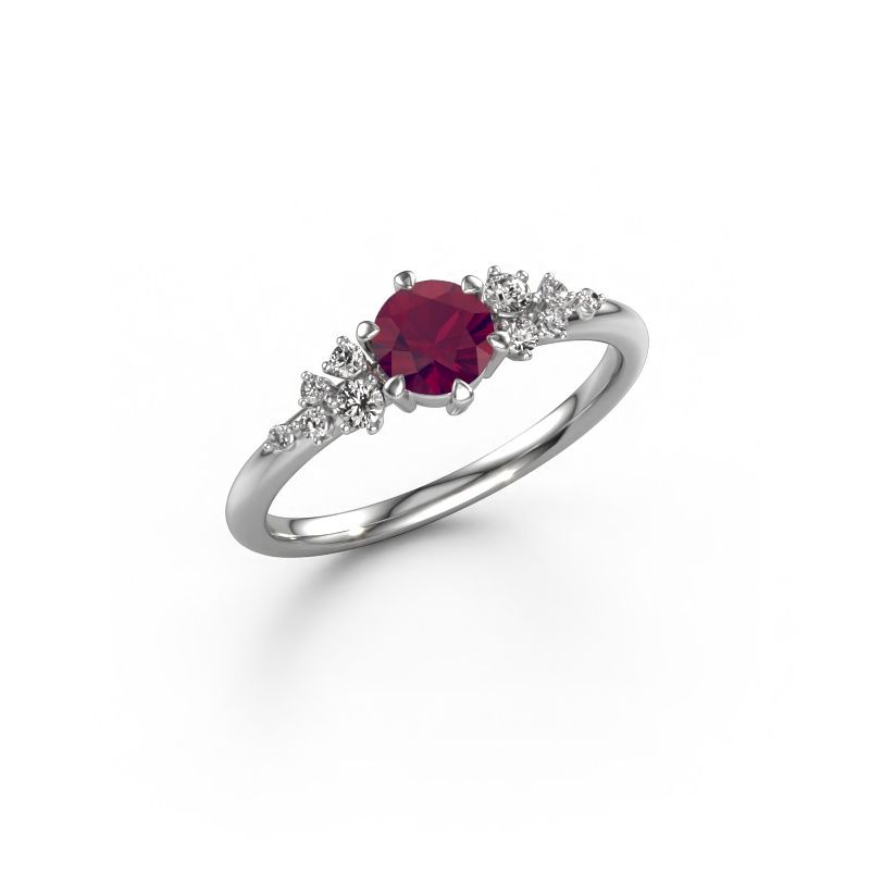 Engagement ring Royce RND 950 platinum rhodolite 5 mm